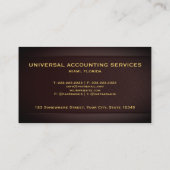 カスタムダークレッドマルーン金ゴールドファイナンスプロフェッショナル 名刺 (裏面)