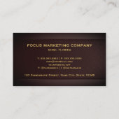 カスタムダークレッドマルーン金ゴールドマーケティングプロフェッショナル 名刺 (裏面)