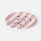 カスタムダービーシャワーピンクカバナストライプスホースシュー ペーパープレート (アングル)
