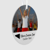 カスタムチアリーティング写真と名前クリスマスツリー オーナメント (正面)