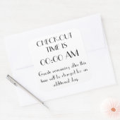 カスタムチェックアウト時間記号 スクエアシール (封筒)