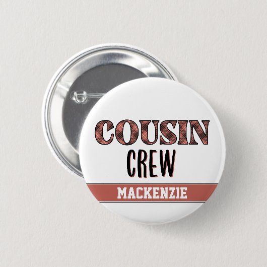 カスタムチェック柄いとこズCrew いとこズSquad 缶バッジ (正面&裏面)