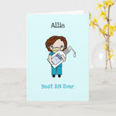 カスタムチビ（小さくかわいく書いた感じ）健康気にプロフェッショナルあり カード (黄色い花)