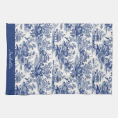 カスタムチャイノアイセリーパゴダブルーホワイト キッチンタオル (横)
