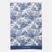 カスタムチャイノアイセリーパゴダブルーホワイト キッチンタオル (縦)