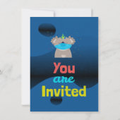 カスタムチャイルドズコアラマスクマンガパーティの招待状 招待状 (裏面)