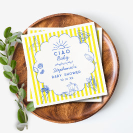 カスタムチャオベビーイタリアンをテーマにしたベビーシャワーデコール スタンダードカクテルナプキン