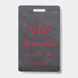 カスタムチャルクボード名日付VIPアクセスパスレッド バッジ