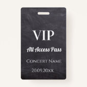 カスタムチャルクボード名日付VIPアクセスパス バッジ (正面)