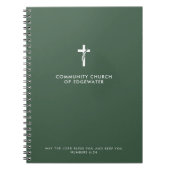 カスタムチャーチモダンュサーモンクログリーン信仰 ノートブック (正面)