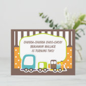 カスタムチュガトレインバースデーパーティーの招待 招待状 (スタンド正面)