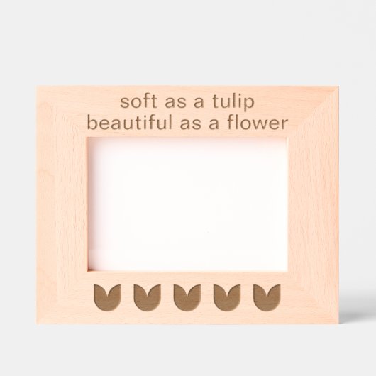 カスタムチューリップ花レーザーエッチング写真枠 レーザー彫刻フレーム (正面)
