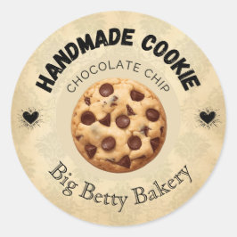 カスタムチョコレートチップクッキーラパーソナライズされたベル ラウンドシール
