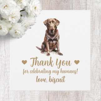 カスタムチョコレートラボドッグ結婚式の引き出物ラベル フェイバータグ