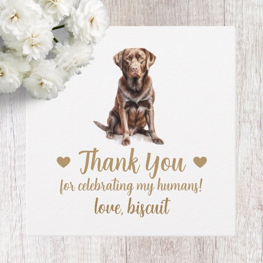 カスタムチョコレートラボドッグ結婚式の引き出物ラベル フェイバータグ