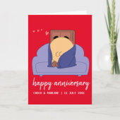 カスタムチョコ&パンケーキハッ結婚ピー記念日 カード (正面)