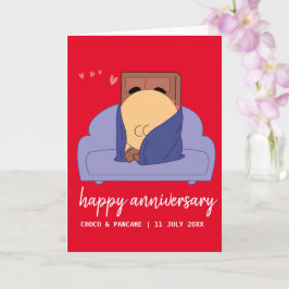 カスタムチョコ&パンケーキハッ結婚ピー記念日 カード