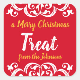 カスタムチョーククリスマスホリデートリートステッカー スクエアシール