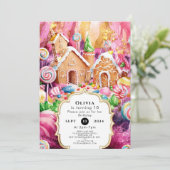 カスタムチルドレンズキャンディランド誕生日 招待状 (スタンド正面)