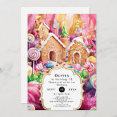 カスタムチルドレンズキャンディランド誕生日 招待状 (正面/裏面)