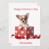 カスタムチワホアパピーハートボックスバレンタイン シーズンカード (正面/裏面)