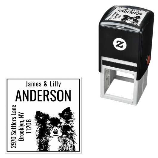 カスタムチワワ差出人住所スタンプセルフインク セルフインキングスタンプ (インサイチュ)