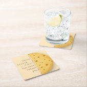 カスタムチーズメッセージトロムペロワールスイスチーズ スクエアペーパーコースター (インサイチュ)