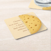 カスタムチーズメッセージトロムペロワールスイスチーズ スクエアペーパーコースター (アングル)