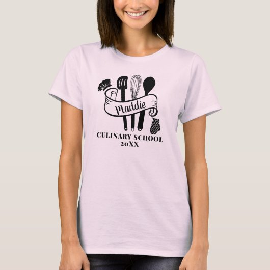 カスタムチーフ調理器具クッキングスクール Tシャツ (正面)