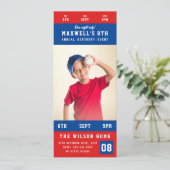 カスタムチームカラースポーツのイベントチケット誕生日 招待状 (スタンド正面)