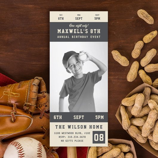 カスタムチームカラースポーツのイベントチケット誕生日 招待状