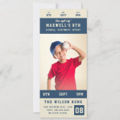 カスタムチームカラースポーツのイベントチケット誕生日 招待状 (正面)