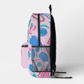 カスタムチームピックボールパドルボールピンク名門私立校風の色 プリントバックパック (右)