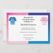 カスタムチームピンクブルージェンダーパーティー 招待状 (裏面)