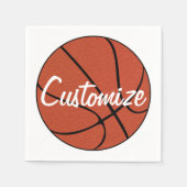 カスタムチーム名または文字バスケットボールチームパーティー スタンダードカクテルナプキン (正面)