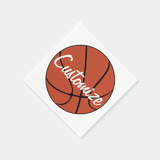 カスタムチーム名または文字バスケットボールチームパーティー スタンダードカクテルナプキン (角)