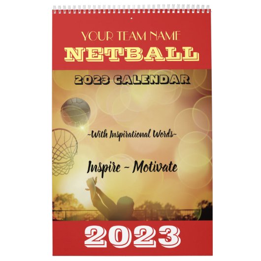カスタムチーム名2023 Netballカレンダー カレンダー (カバー)