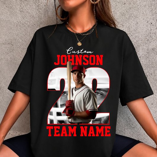 カスタムチーム名 番号 写真 野球選手 Tシャツ