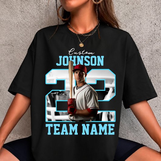 カスタムチーム名 番号 写真 野球選手 Tシャツ