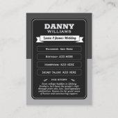 カスタムチーム新郎トレーディングカード、Groomsmen Gift コーリングカード (裏面)