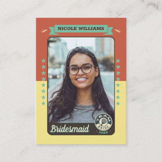 カスタムチーム花嫁トレーディングカード、花嫁の贈り物 コーリングカード (正面)