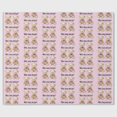 カスタムツインガールズベビーシャワーかわいいテディベア ラッピングペーパー (フラット)