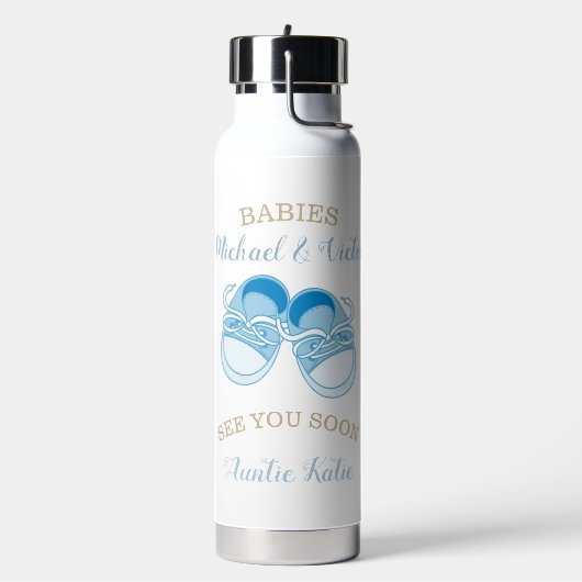 カスタムツインボーイズベビー靴名 ウォーターボトル (左面)