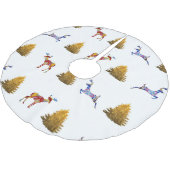 カスタムツリートスカラフルクリスマスムード ブラッシュドポリエステルツリースカート (アングル)