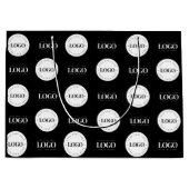 カスタムツーロゴ ステップアンドリピート ビジネス 会社 ラージペーパーバッグ (正面)