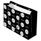 カスタムツーロゴ ステップアンドリピート ビジネス 会社 ラージペーパーバッグ (正面アングル)