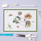 カスタムティッシュペーパーケシと昆虫 薄葉紙 (クラフト)