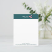 カスタムティール（緑がかった色）スタイリッシュフローラ事務用文房具 (スタンド正面)