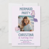 カスタムティール(緑がかった色)パープル 招待状 (正面)