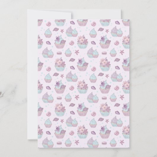 カスタムティール(緑がかった色)パープル 招待状 (裏面)